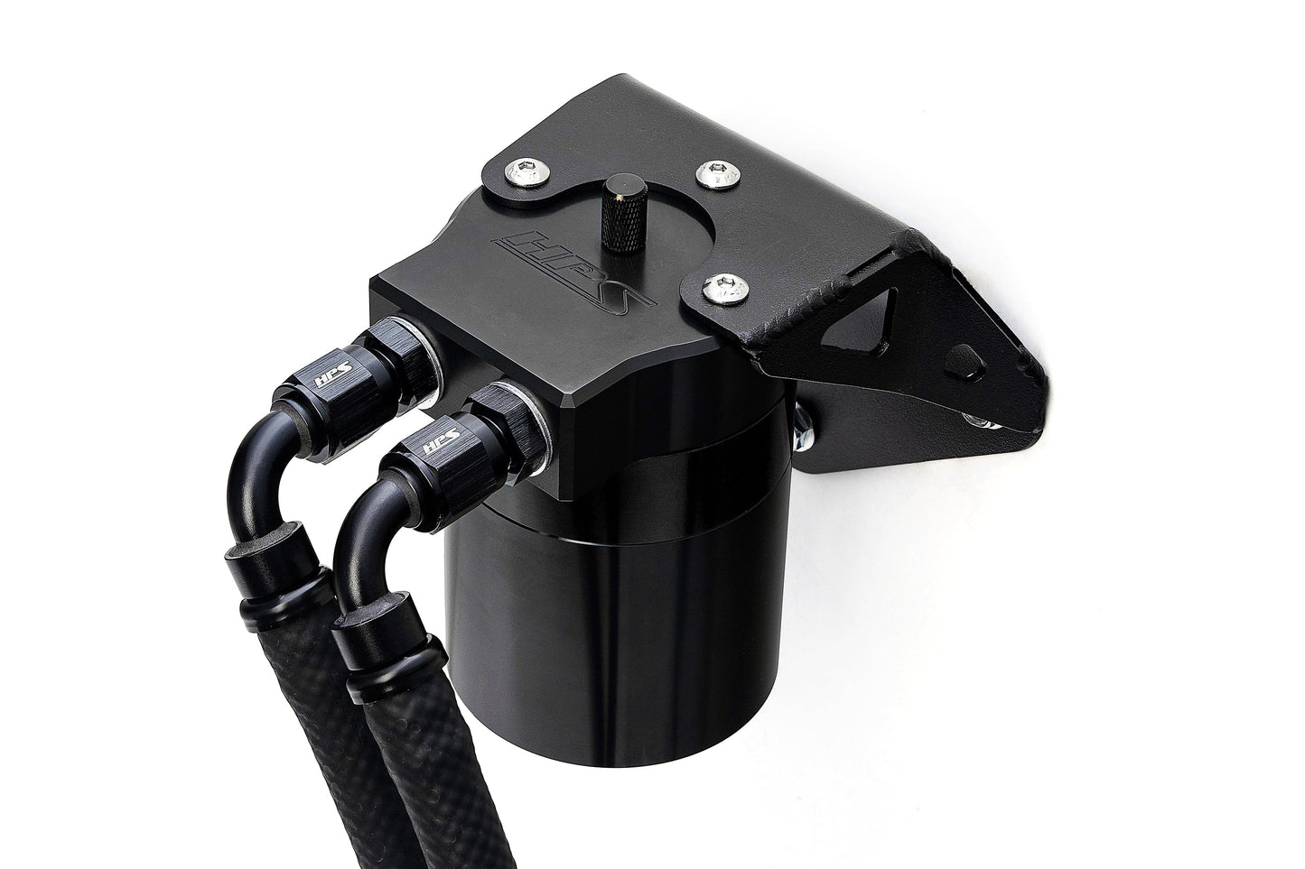 HPS Performance Billet Aluminum Oil Catch Can Kit, Black, 860-006WB