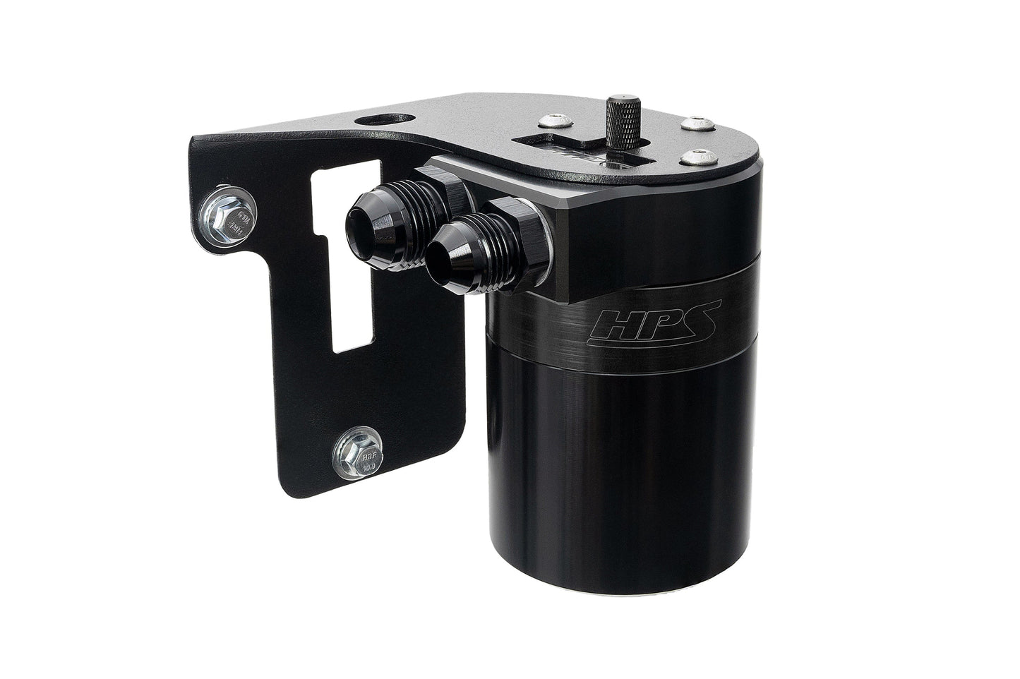 HPS Performance Billet Aluminum Oil Catch Can Kit Black 860-007WB
