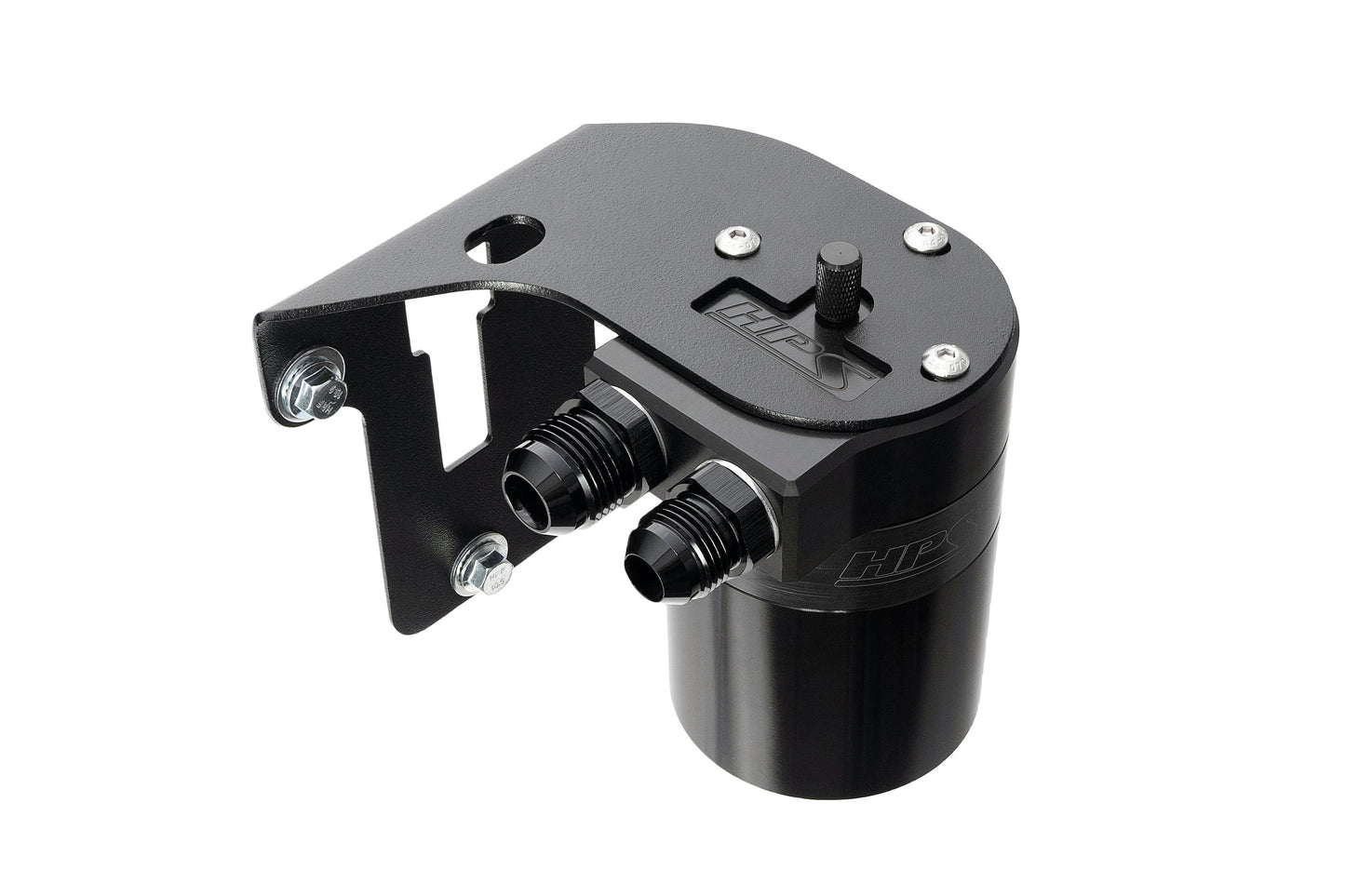 HPS Performance Billet Aluminum Oil Catch Can Kit, Black, 860-007WB
