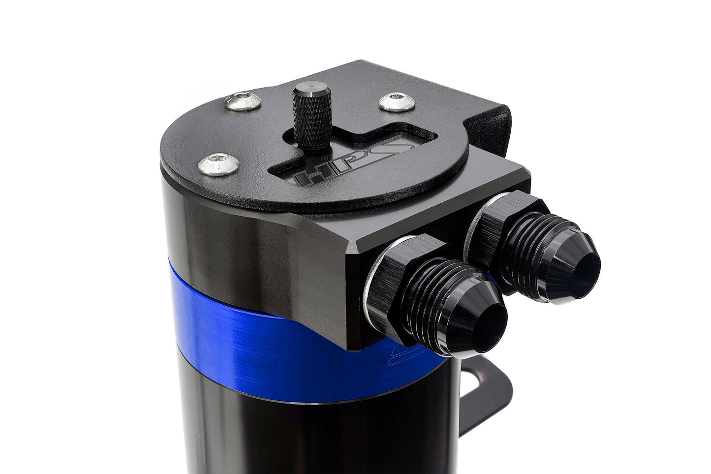 HPS Performance Billet Aluminum Oil Catch Can Kit, Blue, 860-008BL