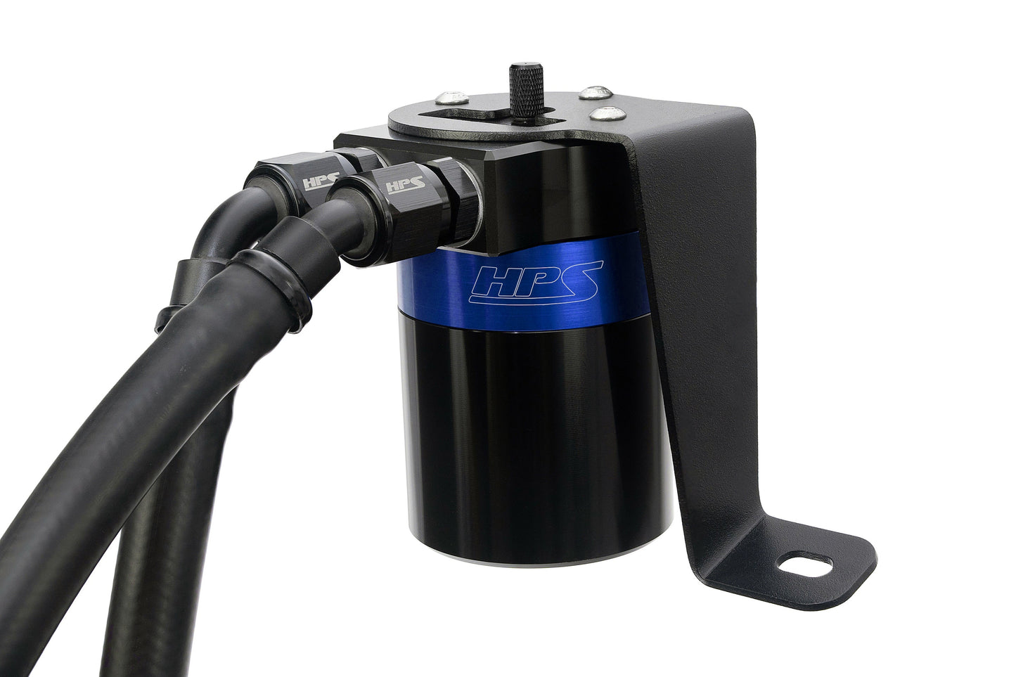 HPS Performance Billet Aluminum Oil Catch Can Kit, Blue, 860-008BL