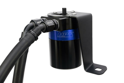HPS Performance Billet Aluminum Oil Catch Can Kit, Blue, 860-008BL