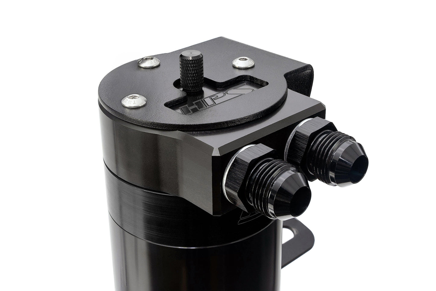 HPS Performance Billet Aluminum Oil Catch Can Kit, Black, 860-008WB