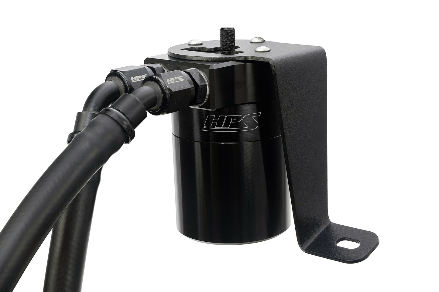HPS Performance Billet Aluminum Oil Catch Can Kit, Black, 860-008WB