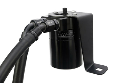 HPS Performance Billet Aluminum Oil Catch Can Kit, Black, 860-008WB