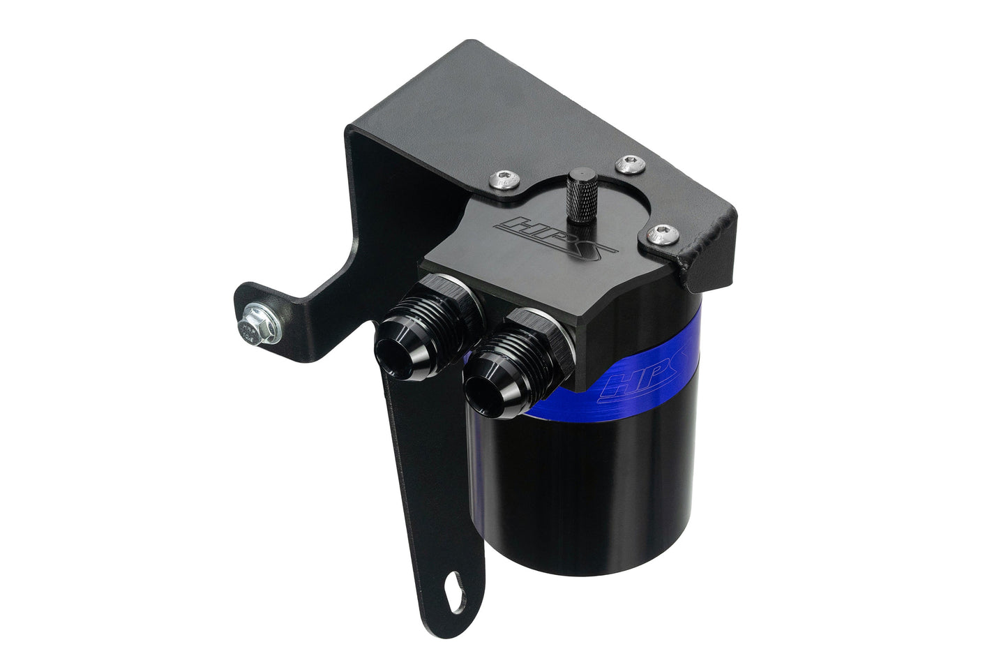 HPS Performance Billet Aluminum Oil Catch Can Kit, Blue, 860-009BL
