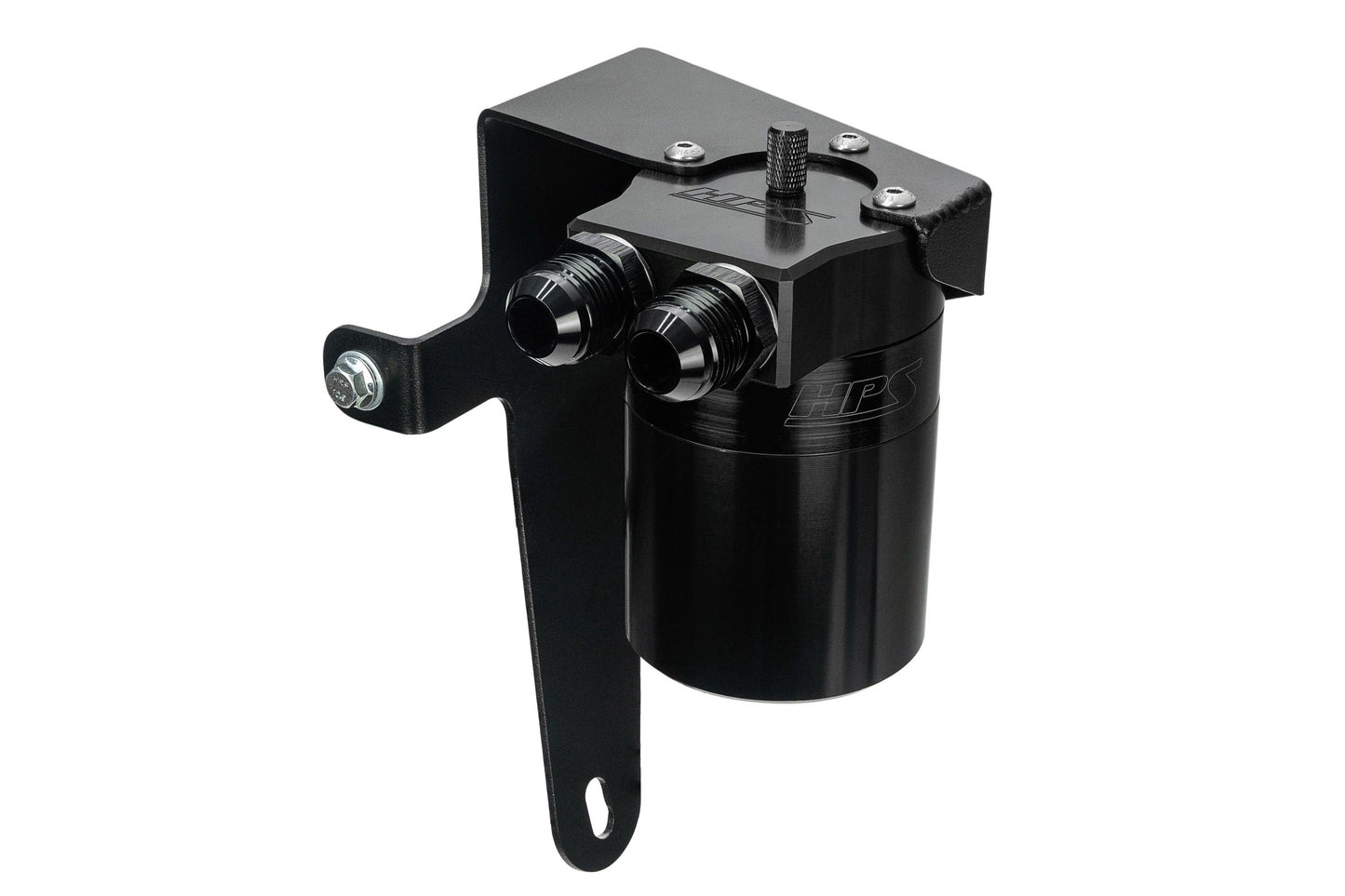 HPS Performance Billet Aluminum Oil Catch Can Kit Black 860-009WB