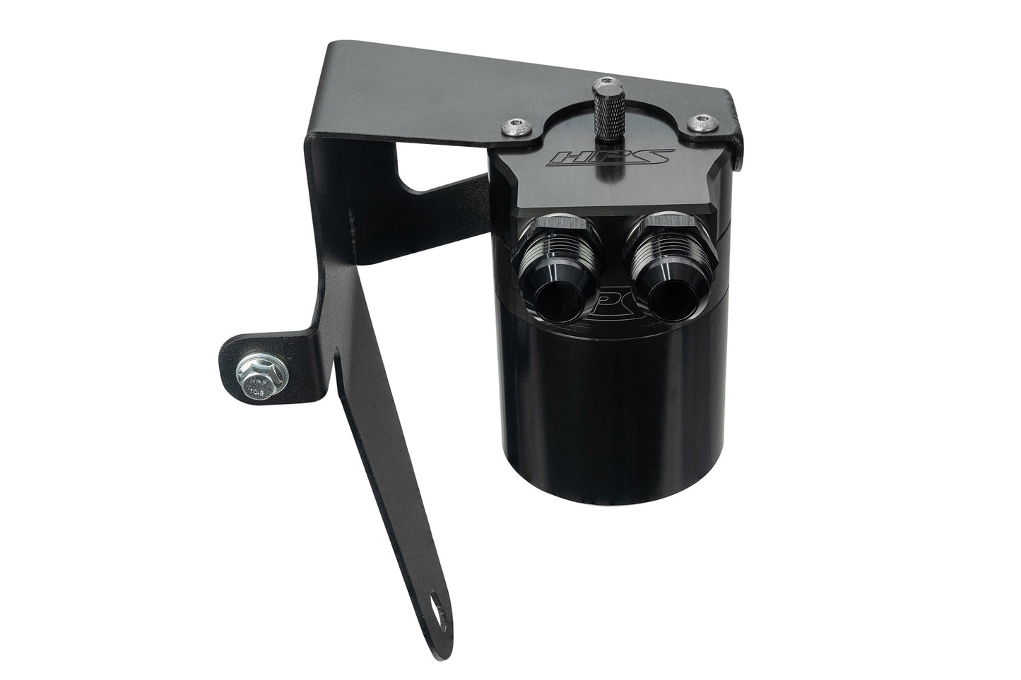 HPS Performance Billet Aluminum Oil Catch Can Kit, Black, 860-009WB