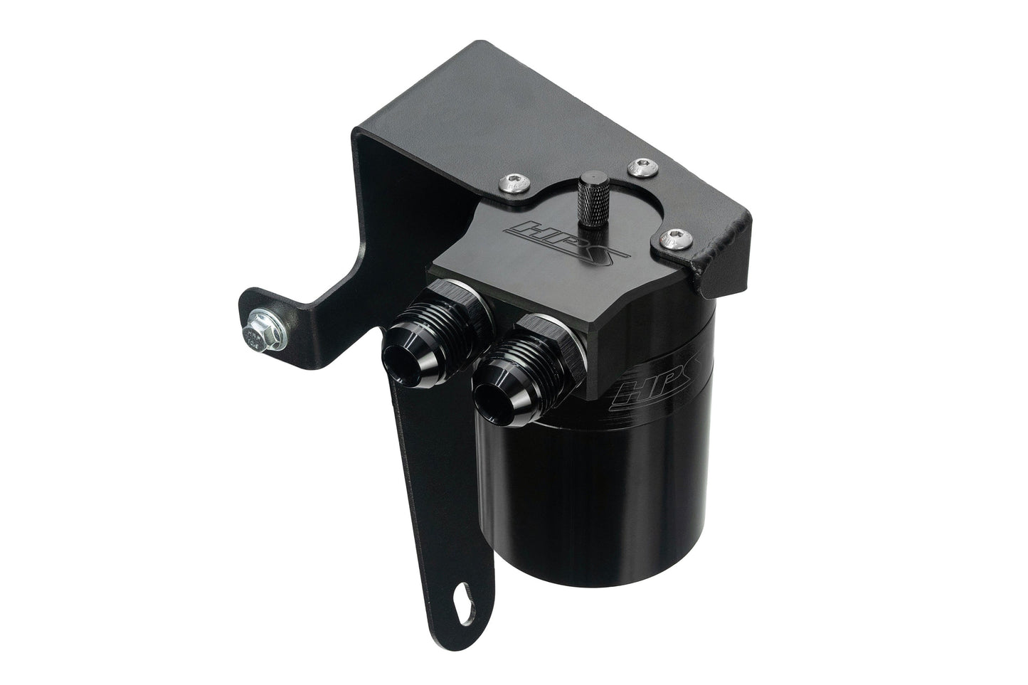 HPS Performance Billet Aluminum Oil Catch Can Kit, Black, 860-009WB