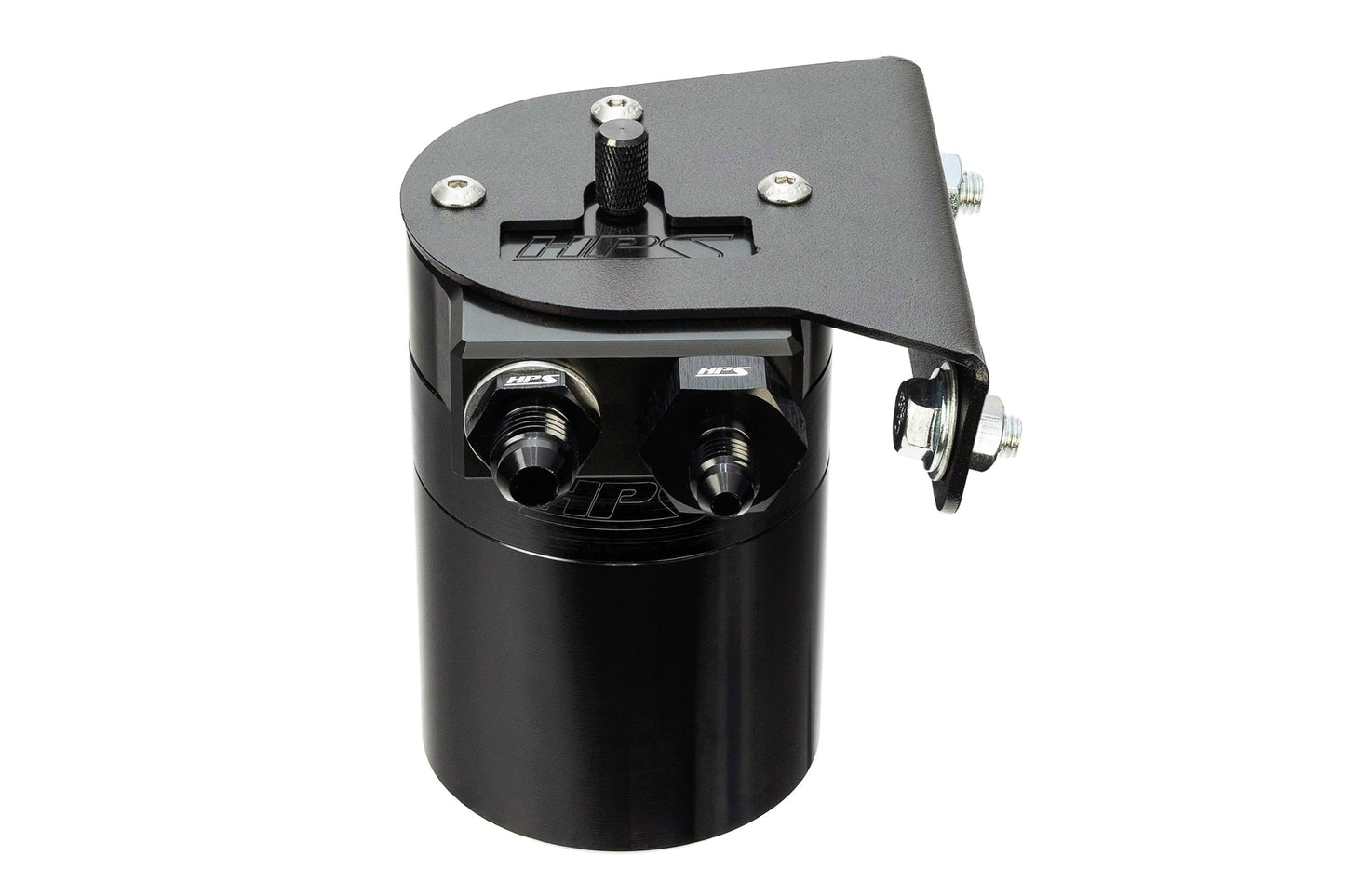 HPS Performance Billet Aluminum Oil Catch Can Kit, Black, 860-010WB
