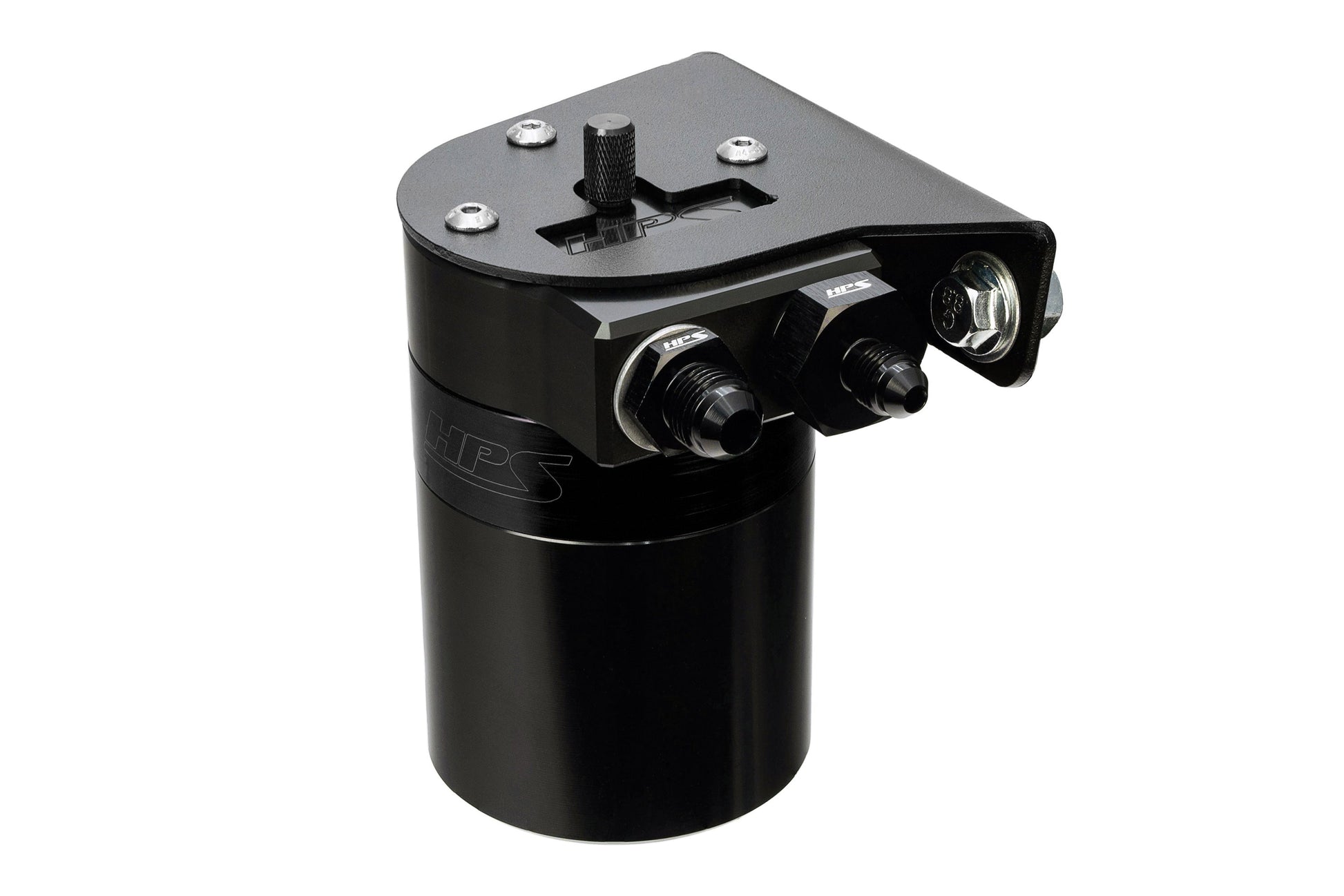 HPS Performance Billet Aluminum Oil Catch Can Kit Black 860-010WB