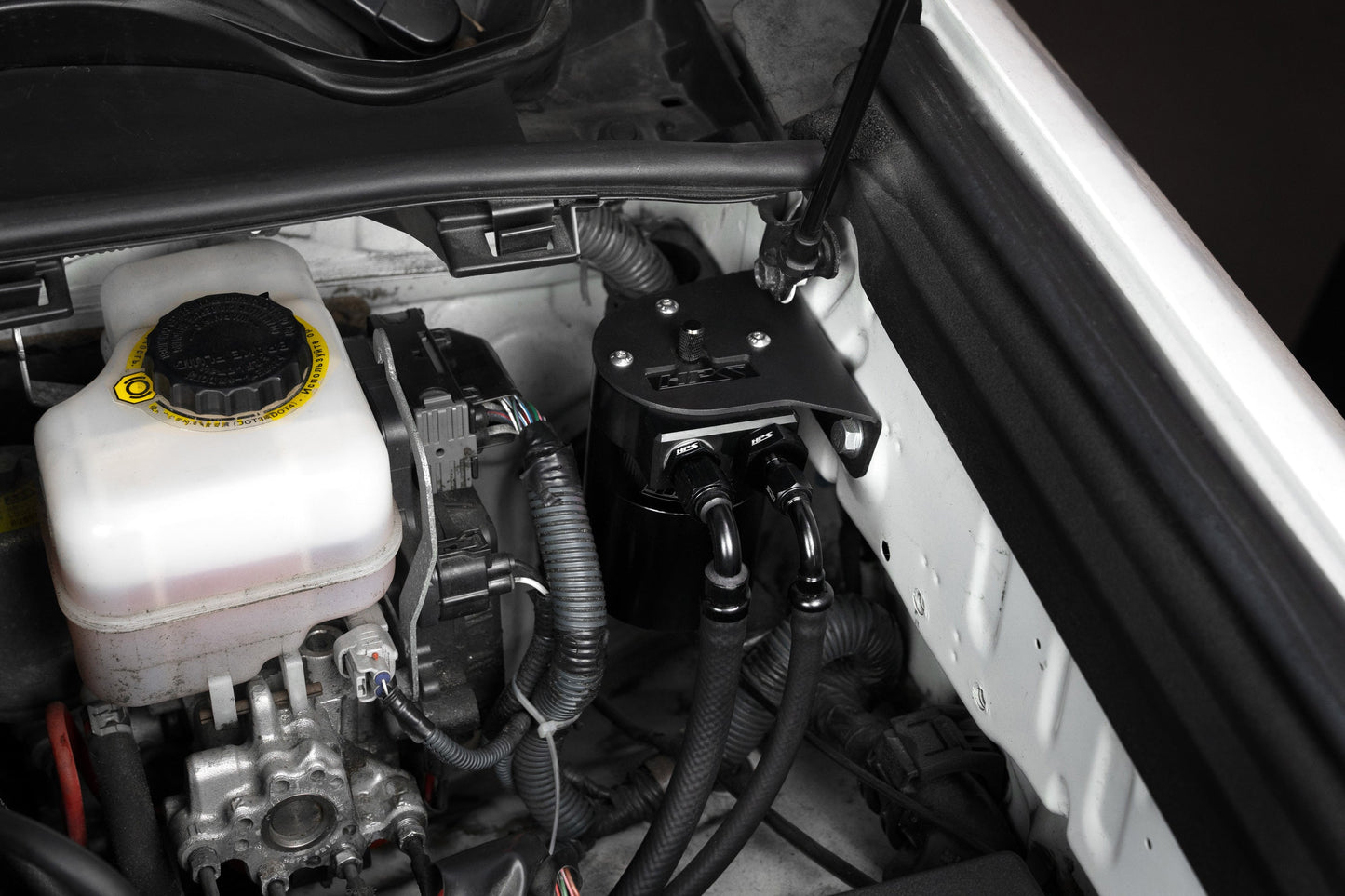 HPS Performance Billet Aluminum Oil Catch Can Kit, Black, 860-010WB