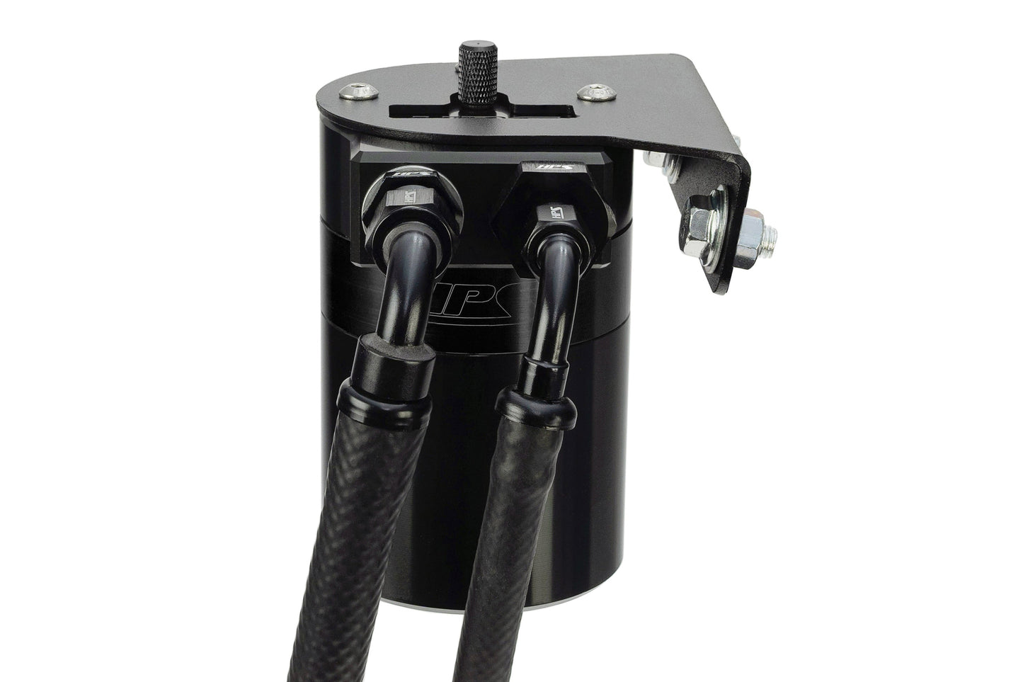 HPS Performance Billet Aluminum Oil Catch Can Kit, Black, 860-010WB