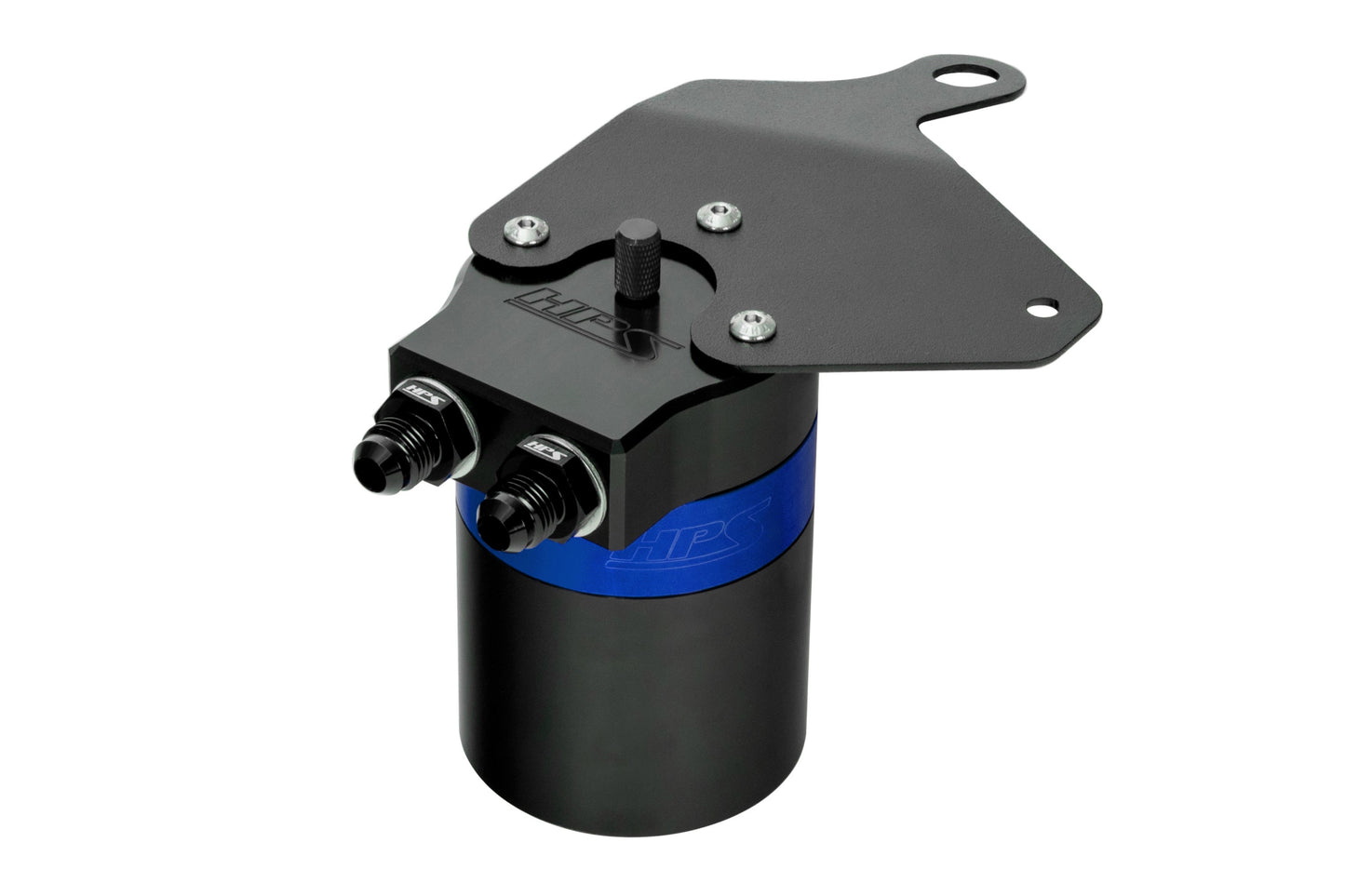 HPS Performance Billet Aluminum Oil Catch Can Kit Blue 860-011BL