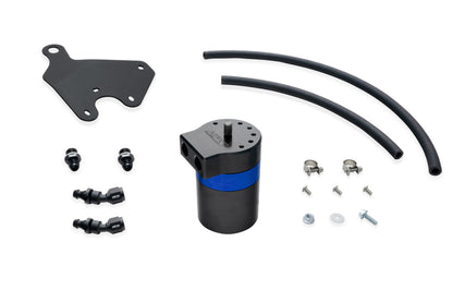 HPS Performance Billet Aluminum Oil Catch Can Kit, Blue, 860-011BL
