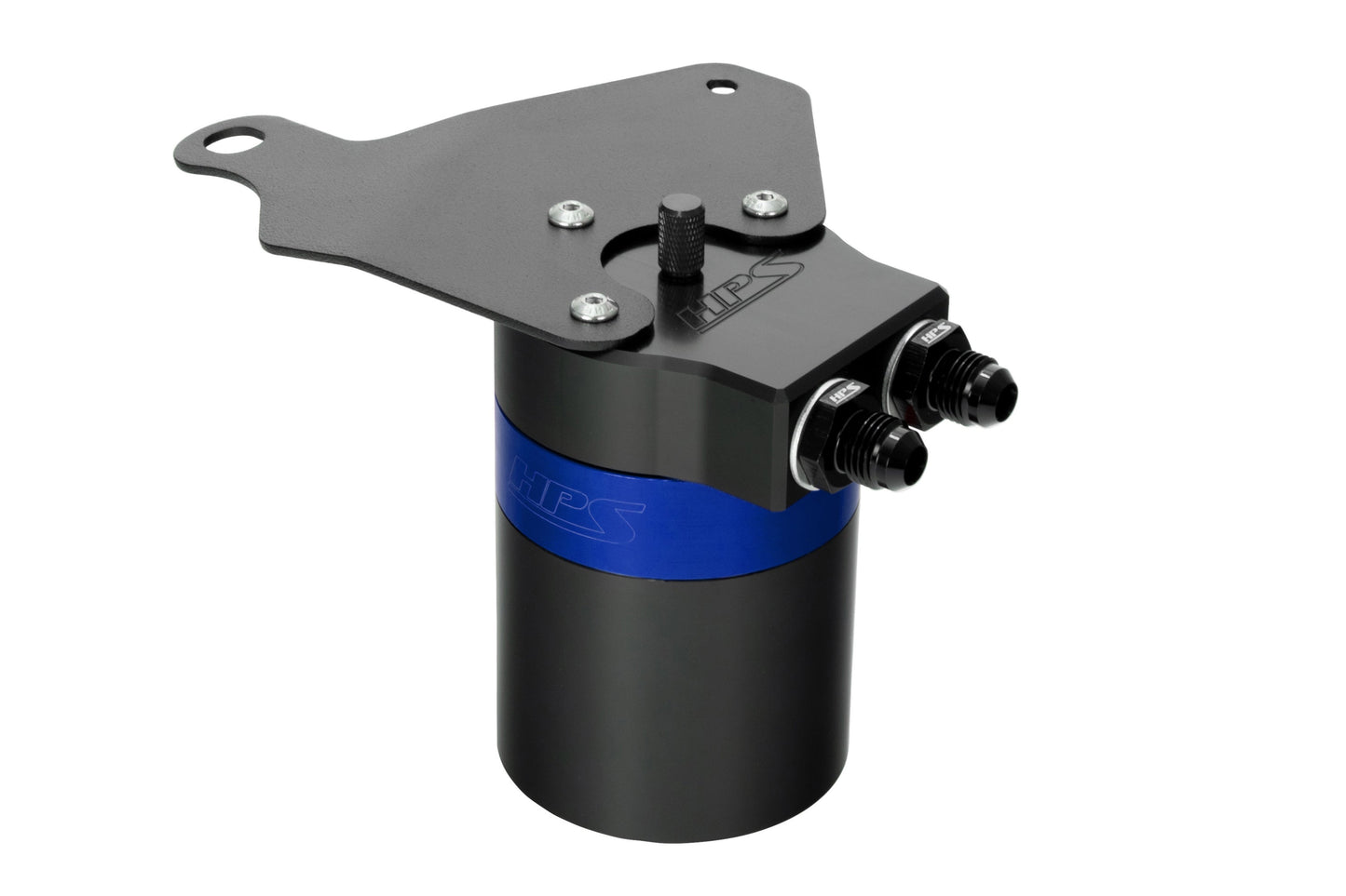 HPS Performance Billet Aluminum Oil Catch Can Kit, Blue, 860-011BL