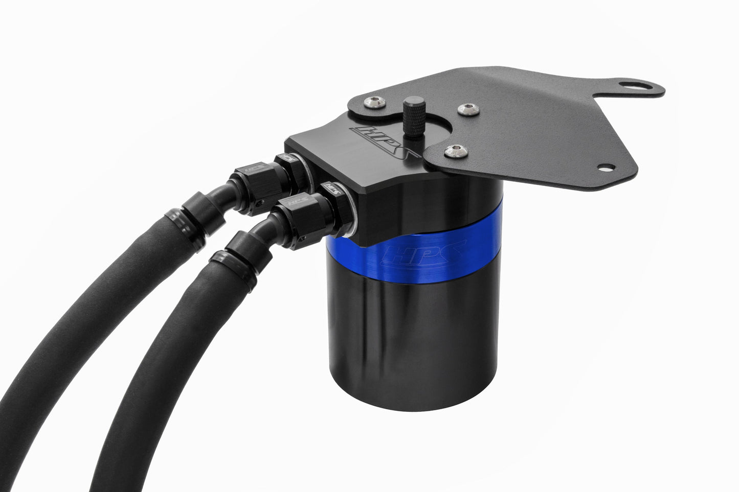 HPS Performance Billet Aluminum Oil Catch Can Kit, Blue, 860-011BL