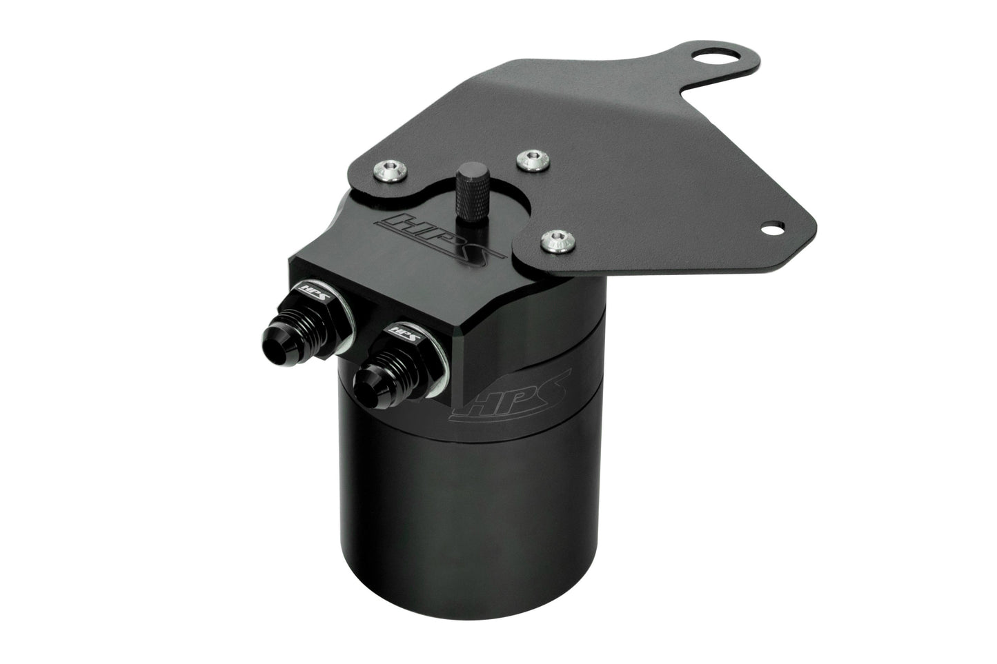 HPS Performance Billet Aluminum Oil Catch Can Kit Black 860-011WB