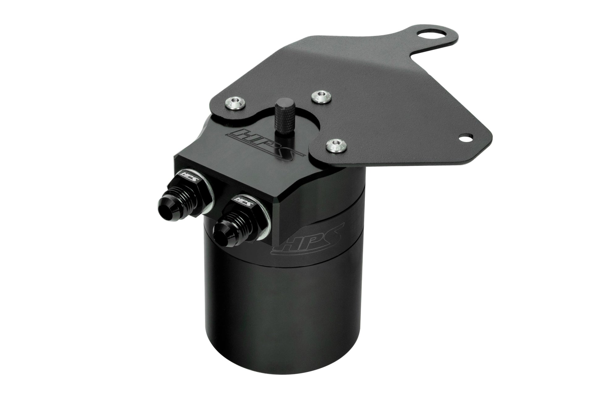 HPS Performance Billet Aluminum Oil Catch Can Kit Black 860-011WB