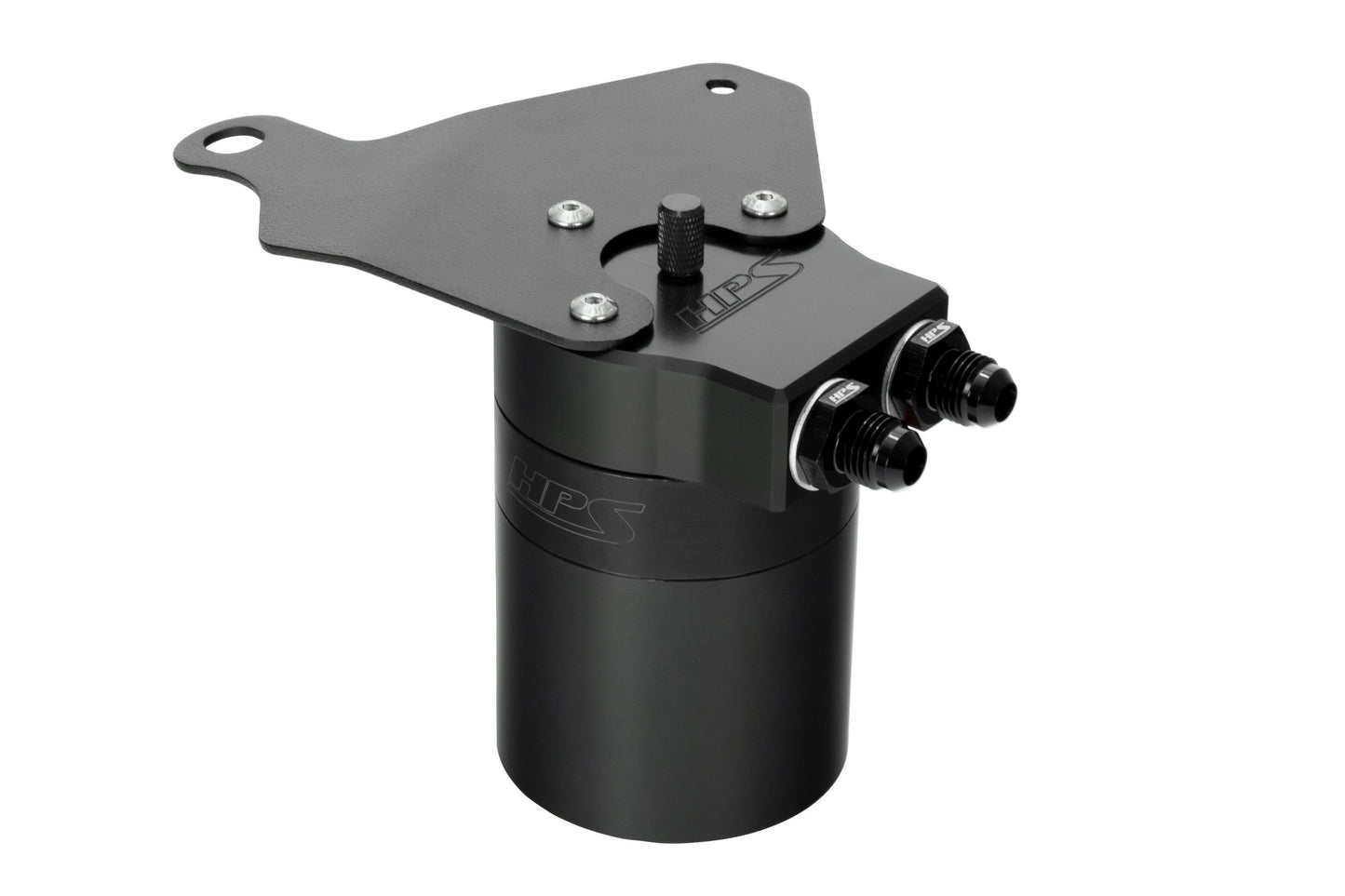 HPS Performance Billet Aluminum Oil Catch Can Kit, Black, 860-011WB