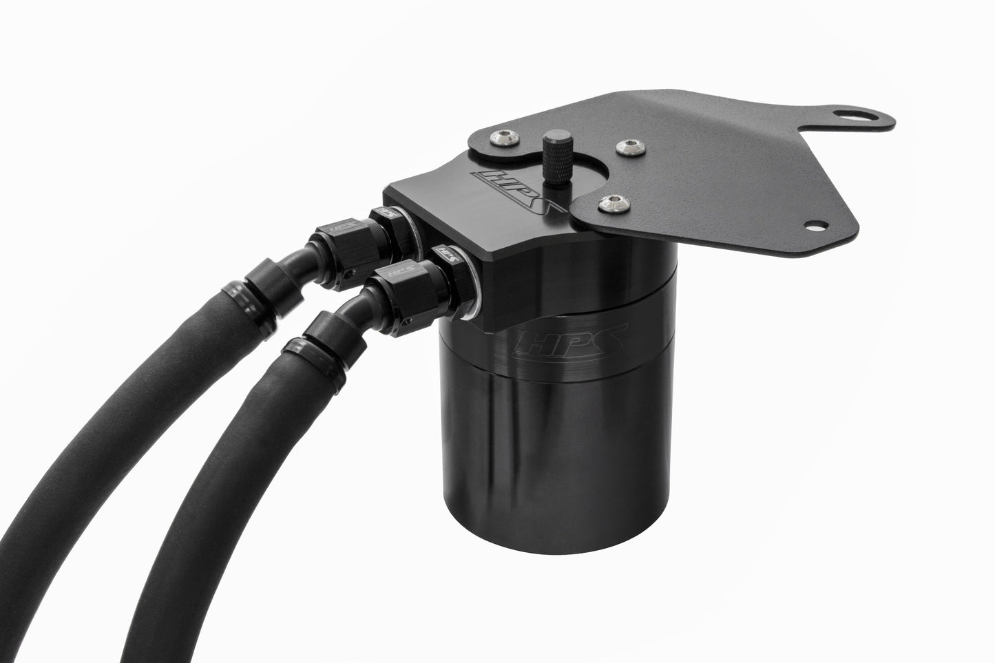 HPS Performance Billet Aluminum Oil Catch Can Kit, Black, 860-011WB