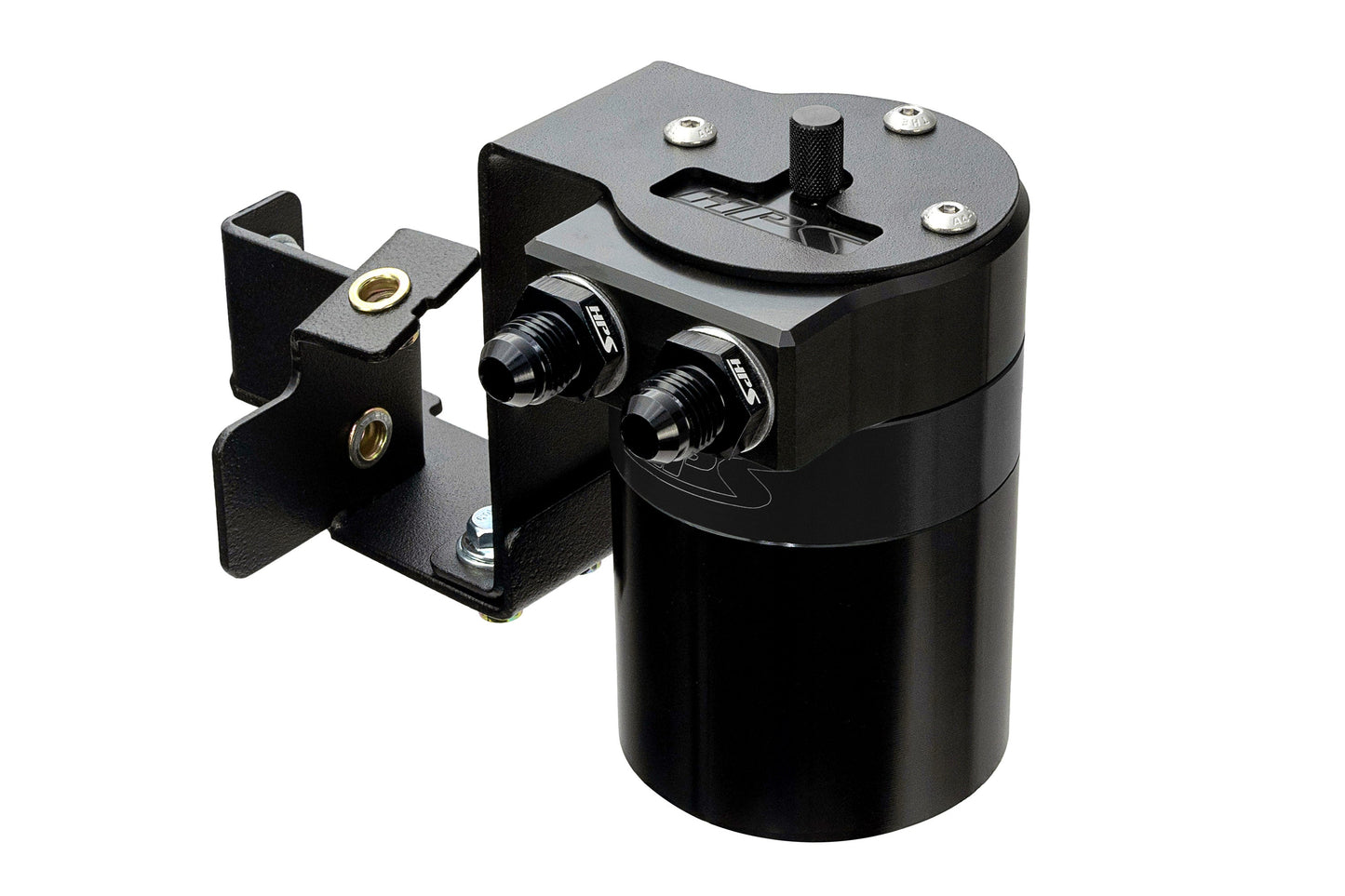 HPS Performance Billet Aluminum Oil Catch Can Kit, Black, 860-012WB