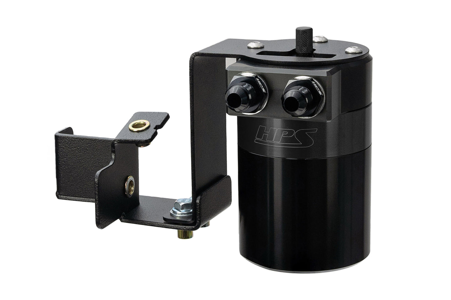 HPS Performance Billet Aluminum Oil Catch Can Kit Black 860-012WB