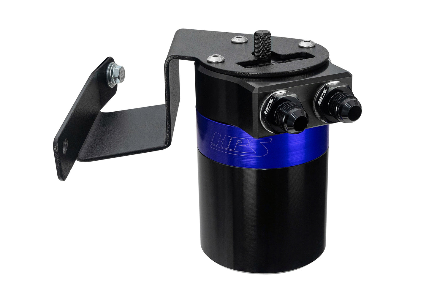 HPS Performance Billet Aluminum Oil Catch Can Kit, Blue, 860-013BL