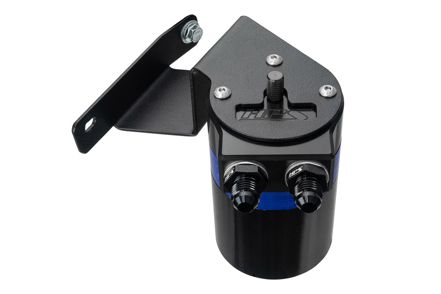 HPS Performance Billet Aluminum Oil Catch Can Kit, Blue, 860-013BL