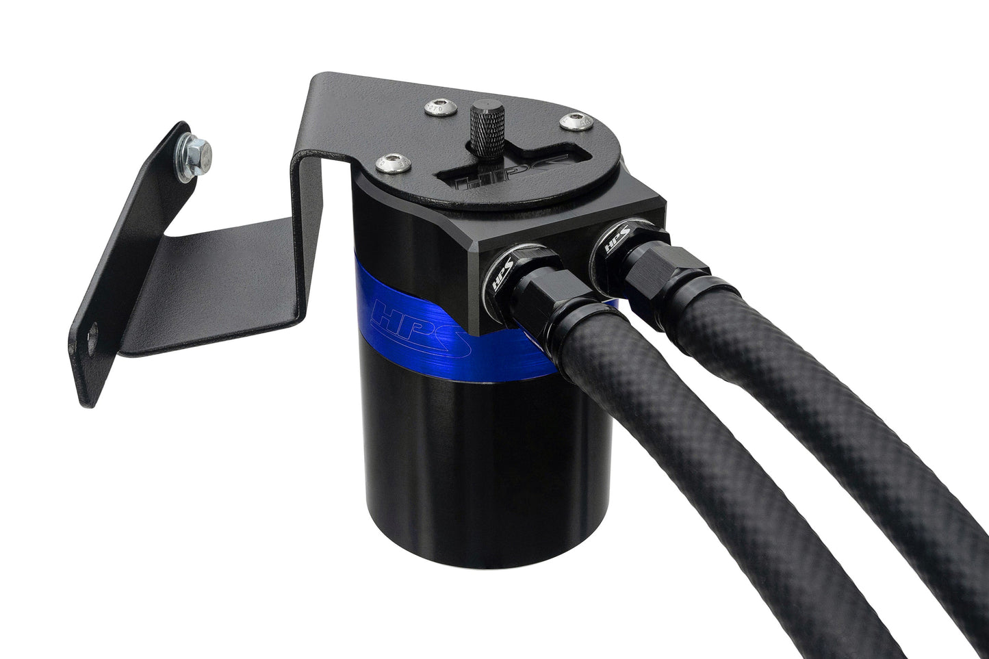 HPS Performance Billet Aluminum Oil Catch Can Kit Blue 860-013BL