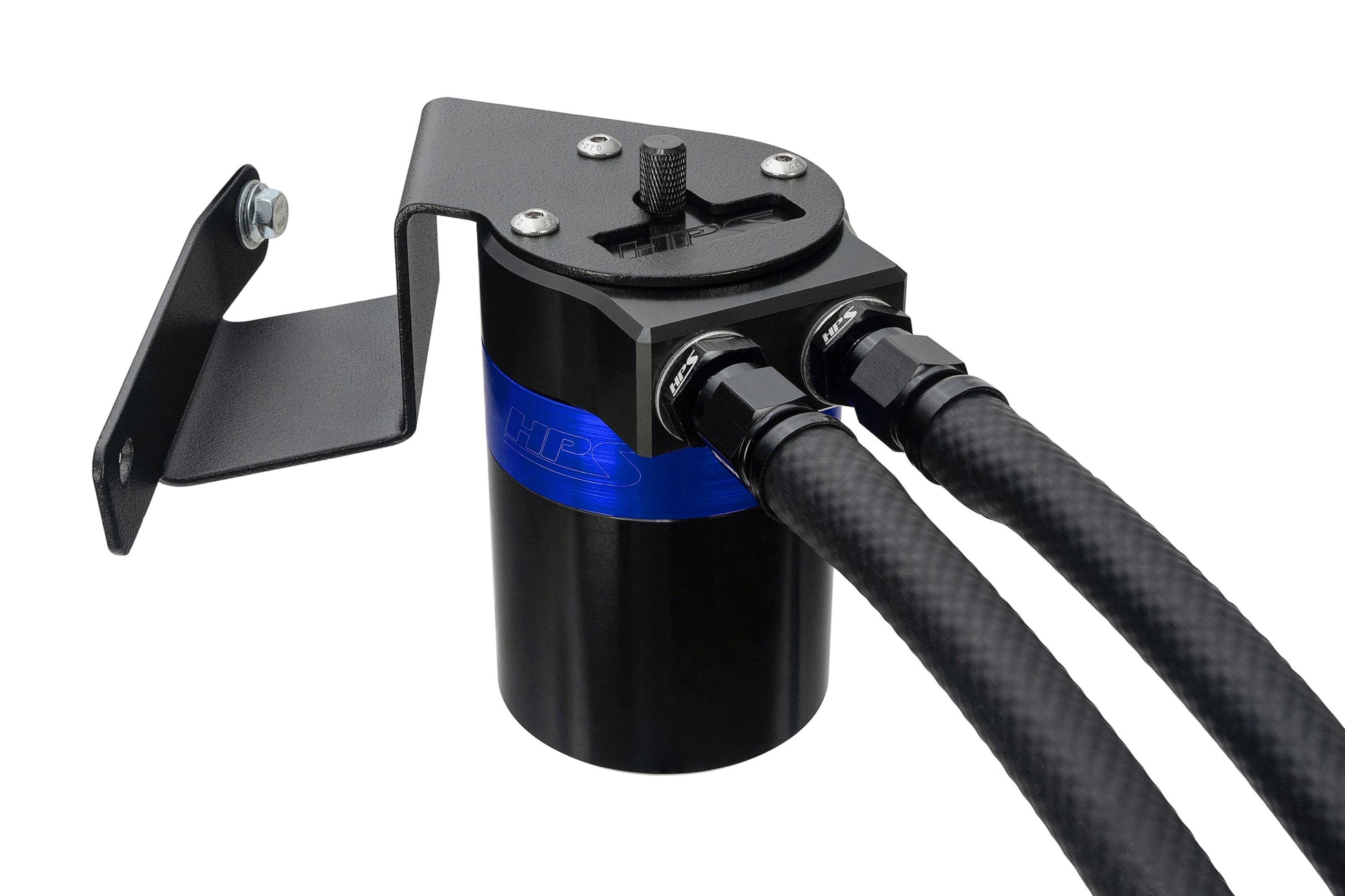 HPS Performance Billet Aluminum Oil Catch Can Kit Blue 860-013BL