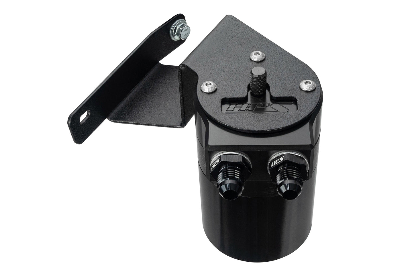 HPS Performance Billet Aluminum Oil Catch Can Kit, Black, 860-013WB