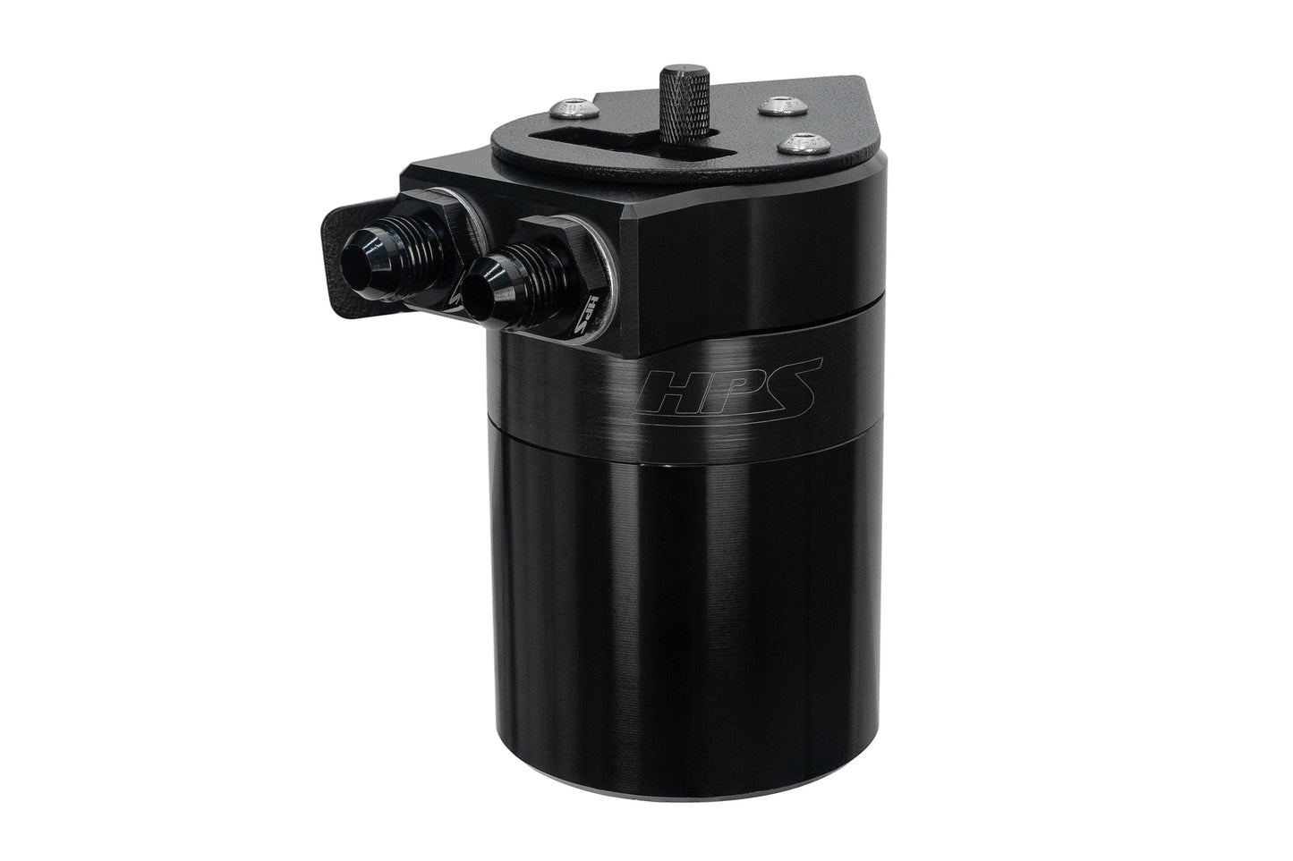 HPS Performance Billet Aluminum Oil Catch Can Kit, Black, 860-013WB