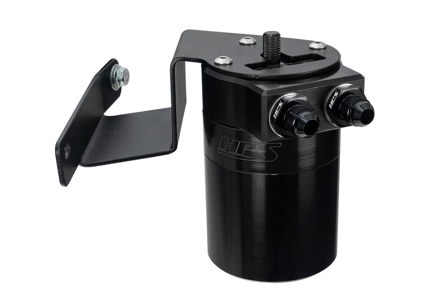 HPS Performance Billet Aluminum Oil Catch Can Kit, Black, 860-013WB