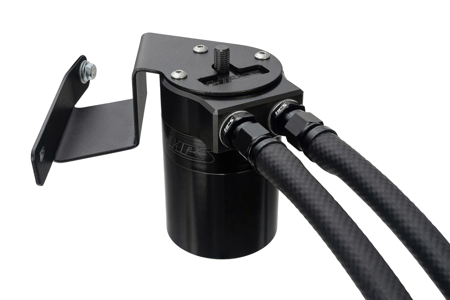 HPS Performance Billet Aluminum Oil Catch Can Kit Black 860-013WB