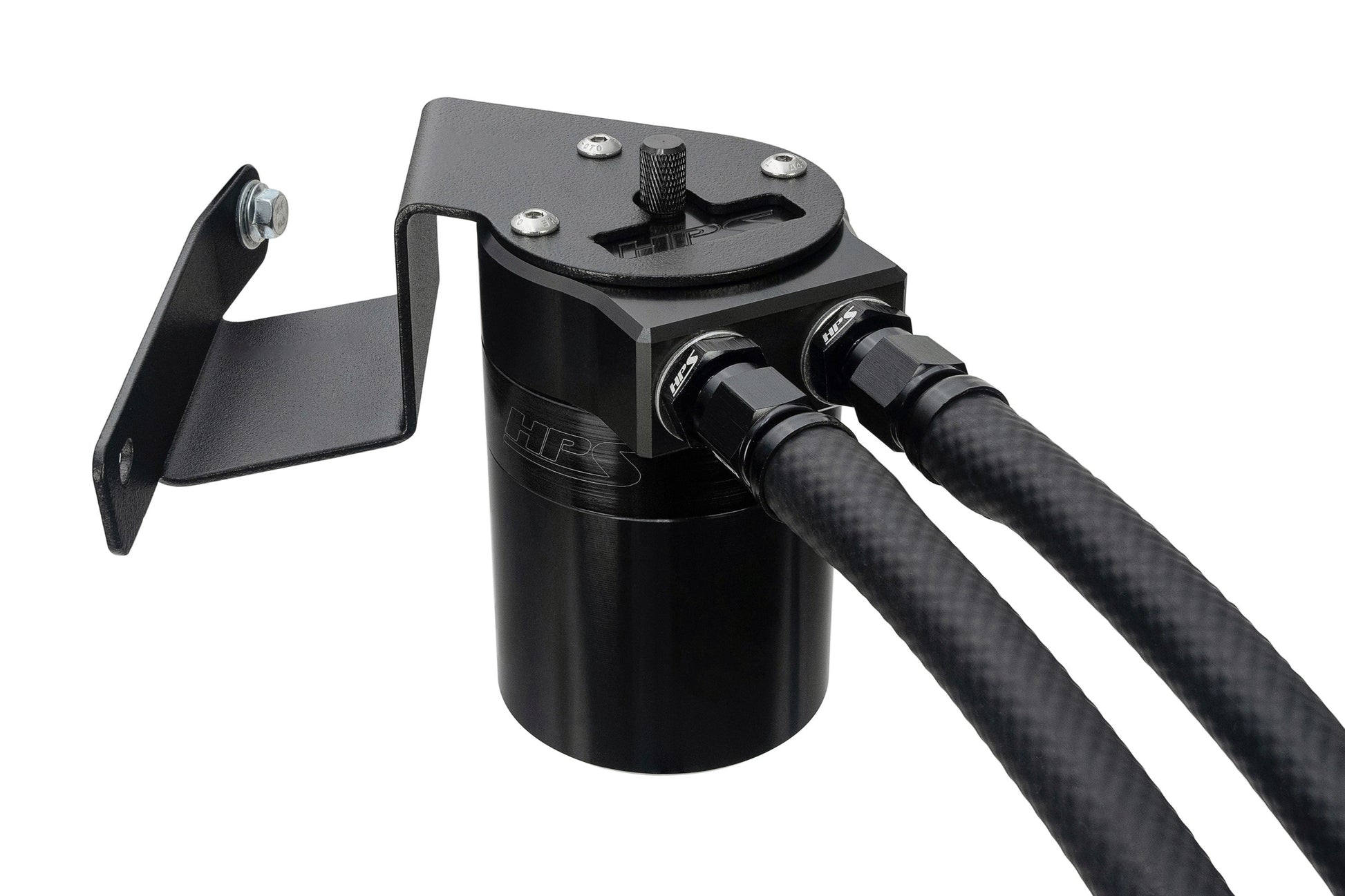 HPS Performance Billet Aluminum Oil Catch Can Kit Black 860-013WB