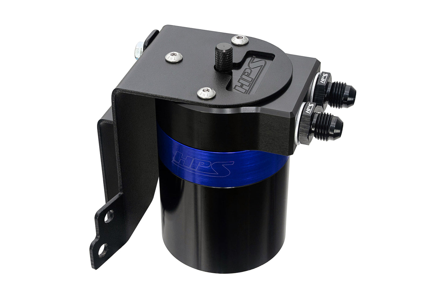 HPS Performance Billet Aluminum Oil Catch Can Kit, Blue, 860-014BL
