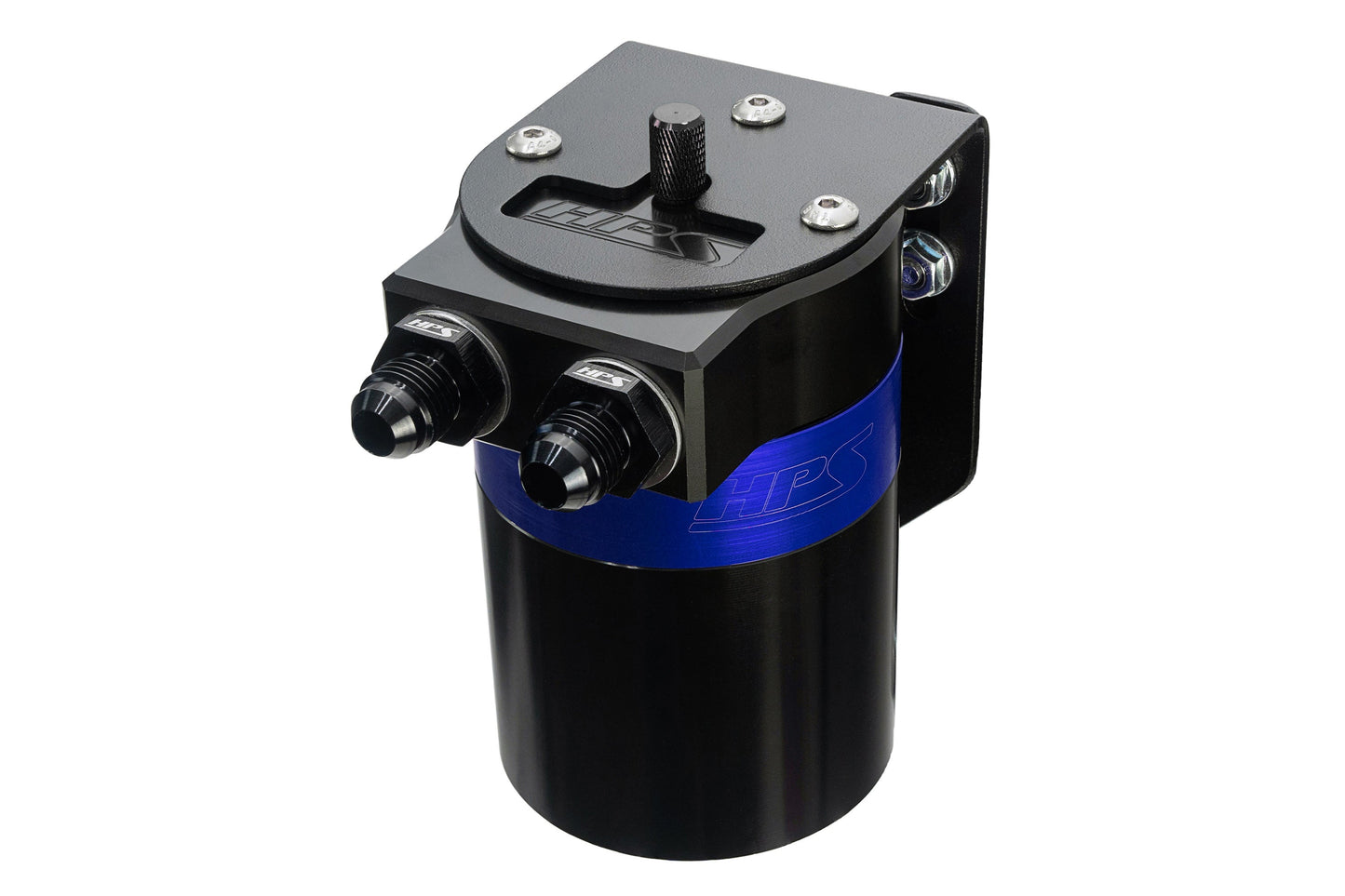 HPS Performance Billet Aluminum Oil Catch Can Kit, Blue, 860-014BL