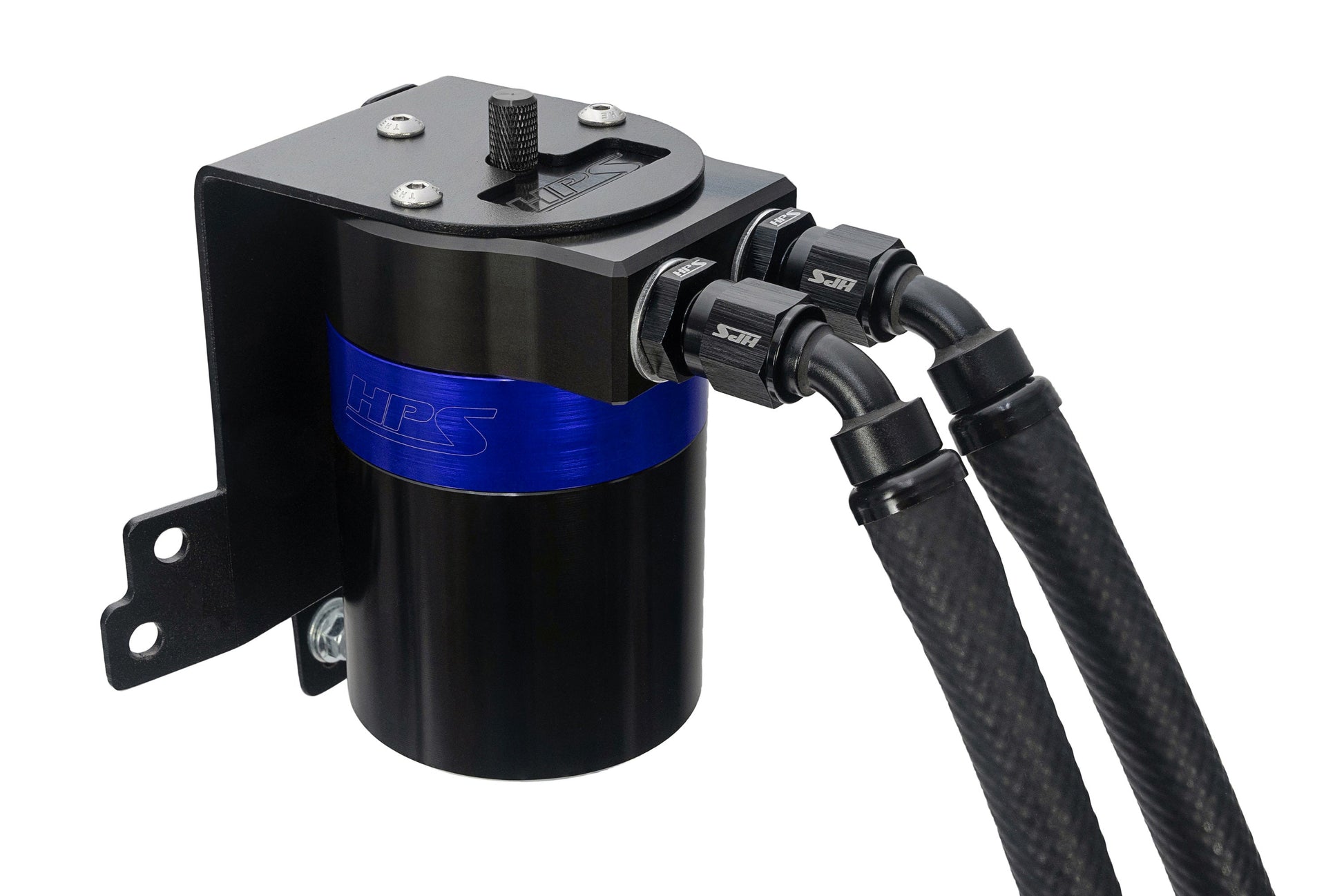HPS Performance Billet Aluminum Oil Catch Can Kit Blue 860-014BL