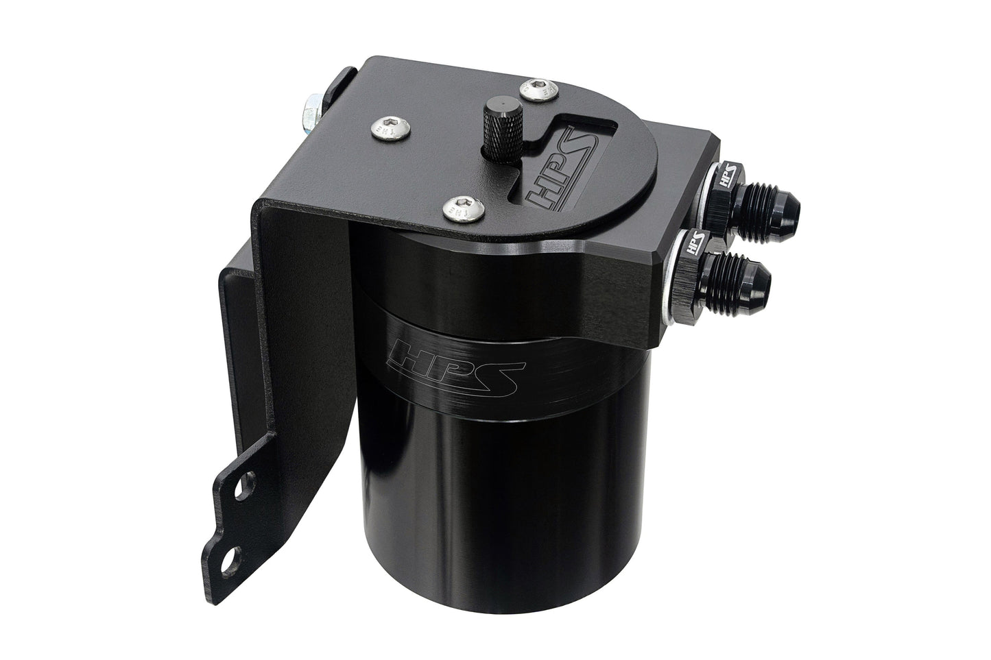 HPS Performance Billet Aluminum Oil Catch Can Kit, Black, 860-014WB