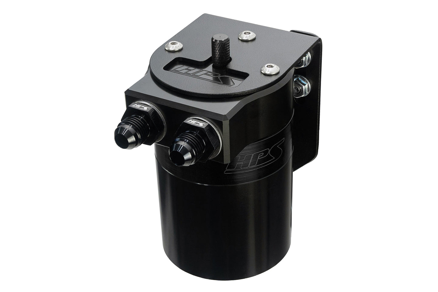 HPS Performance Billet Aluminum Oil Catch Can Kit, Black, 860-014WB
