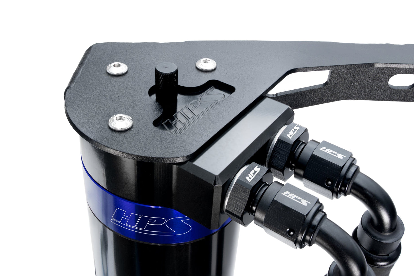 HPS Performance Billet Aluminum Oil Catch Can Kit, Blue, 860-015BL