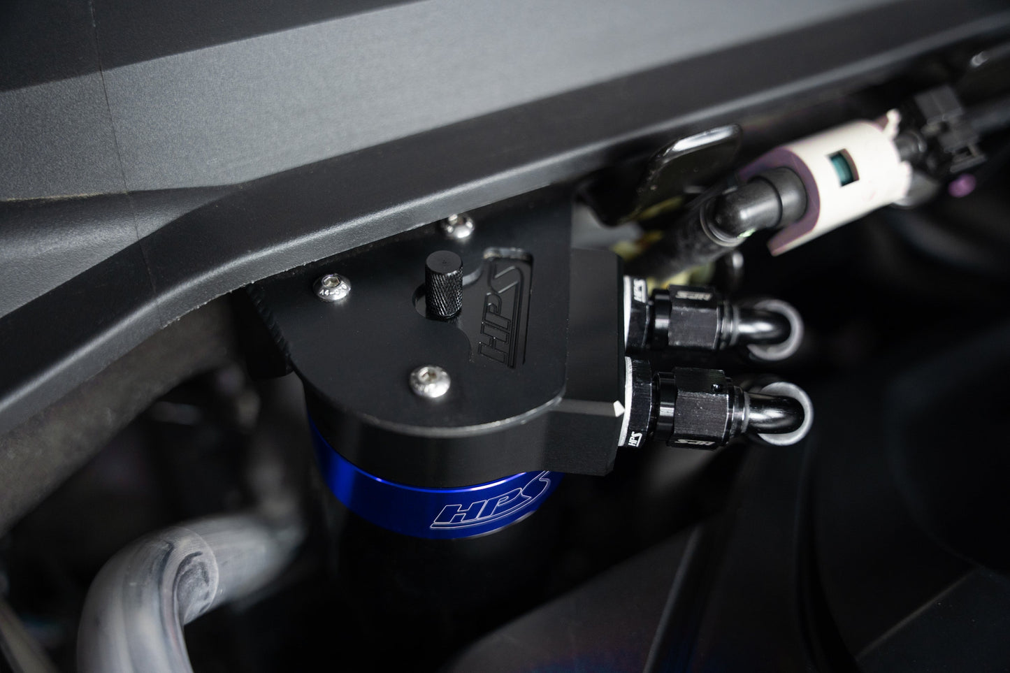 HPS Performance Billet Aluminum Oil Catch Can Kit, Blue, 860-015BL