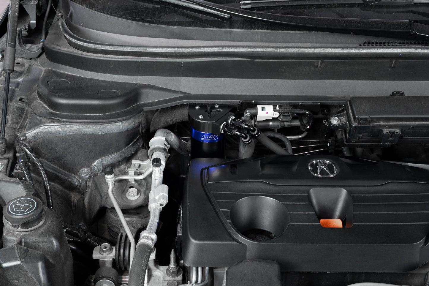 HPS Performance Billet Aluminum Oil Catch Can Kit, Blue, 860-015BL
