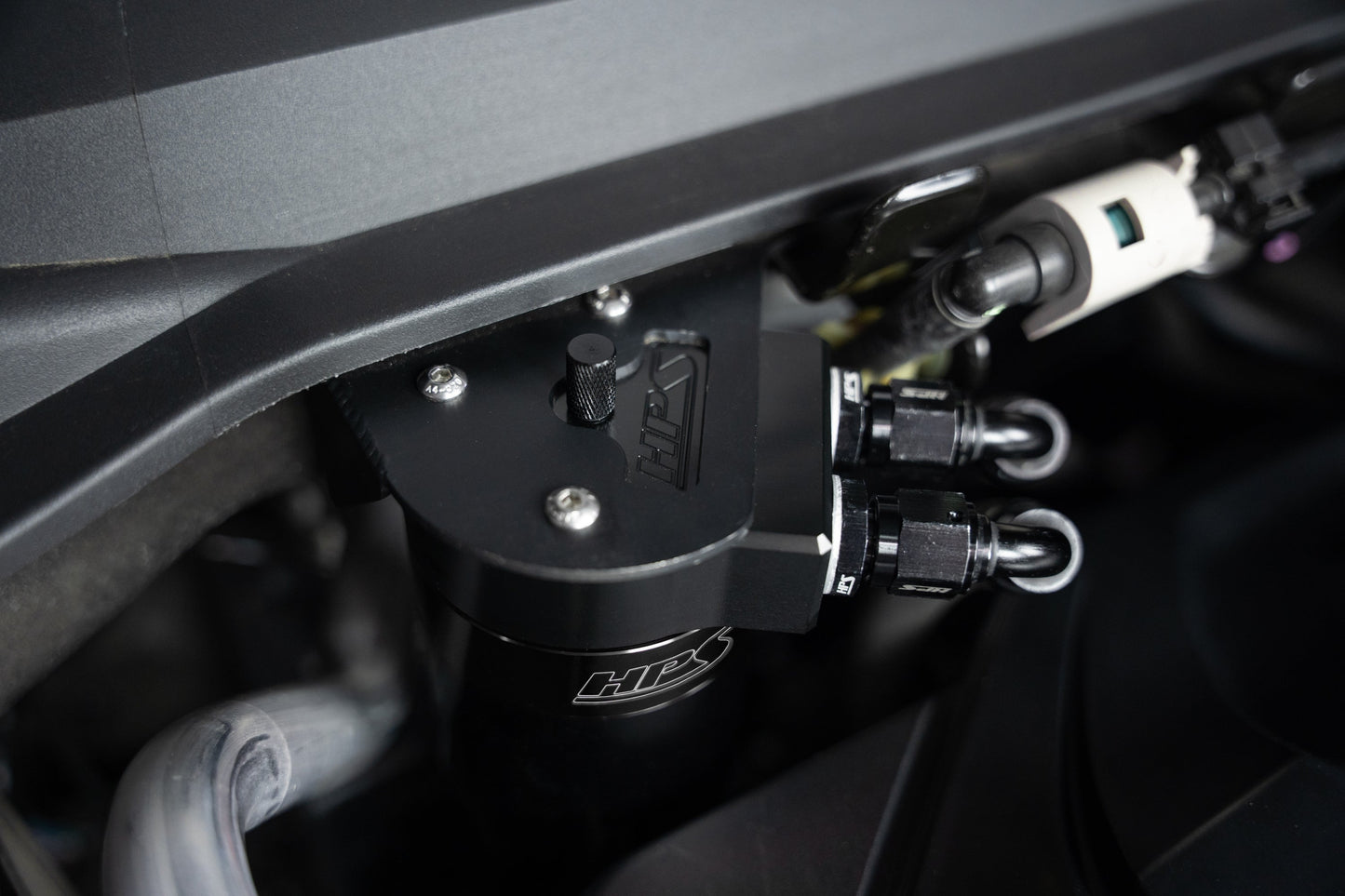 HPS Performance Billet Aluminum Oil Catch Can Kit, Black, 860-015WB