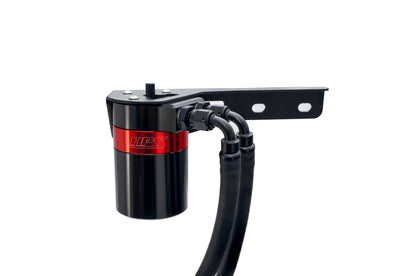 HPS Performance Billet Aluminum Oil Catch Can Kit, Red, 860-015