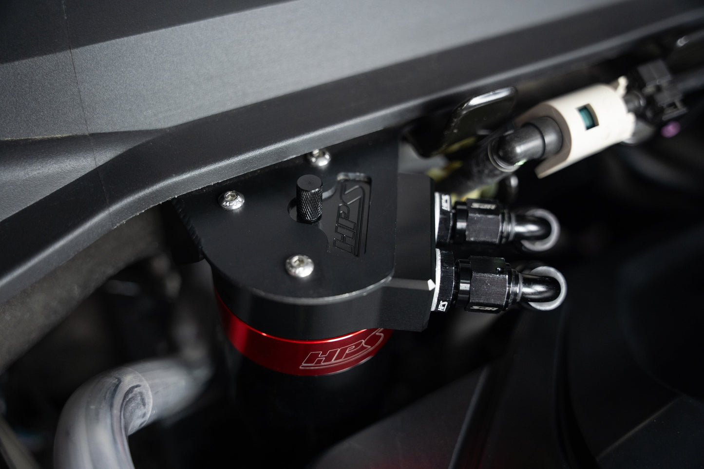 HPS Performance Billet Aluminum Oil Catch Can Kit, Red, 860-015