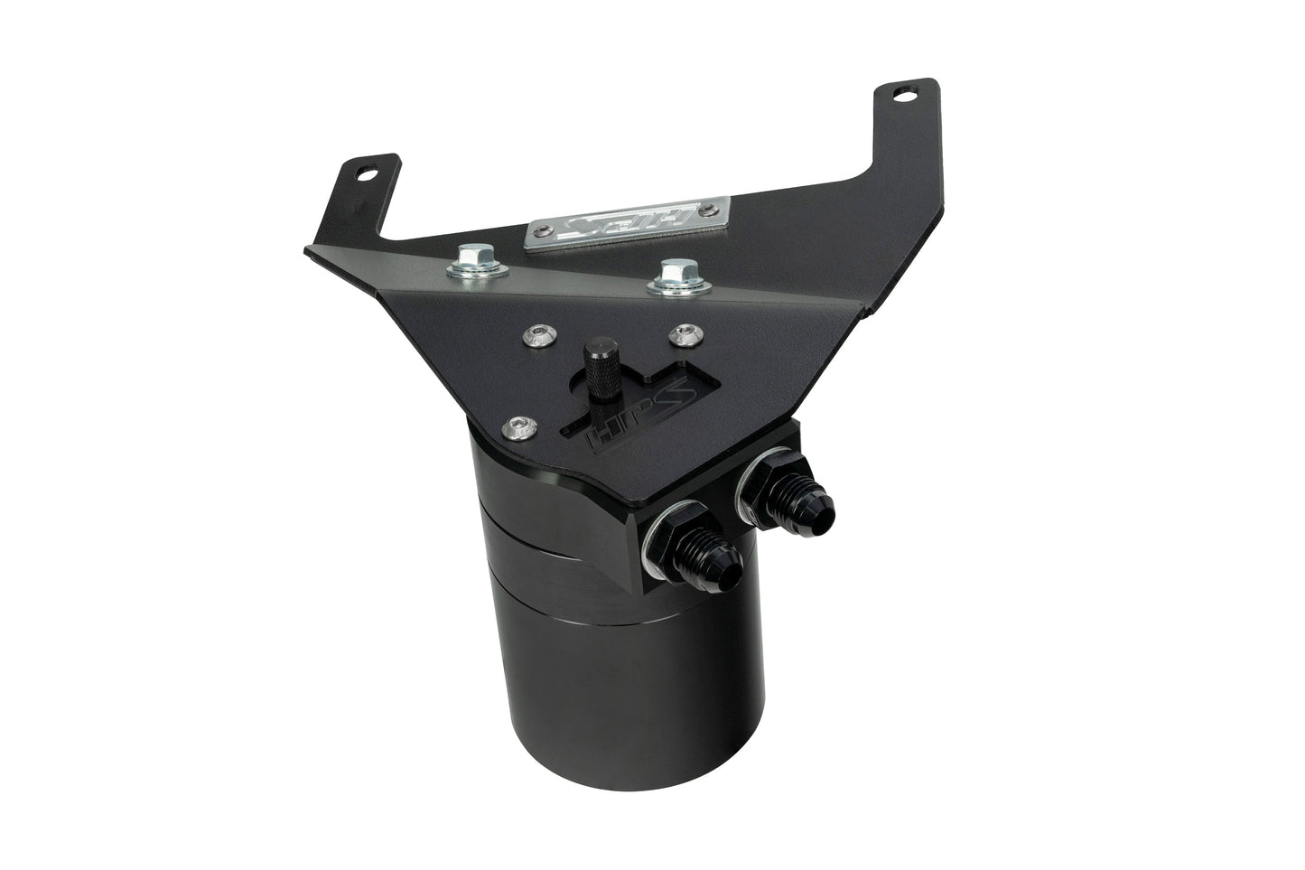HPS Performance Billet Aluminum Oil Catch Can Kit, Black, 860-017WB