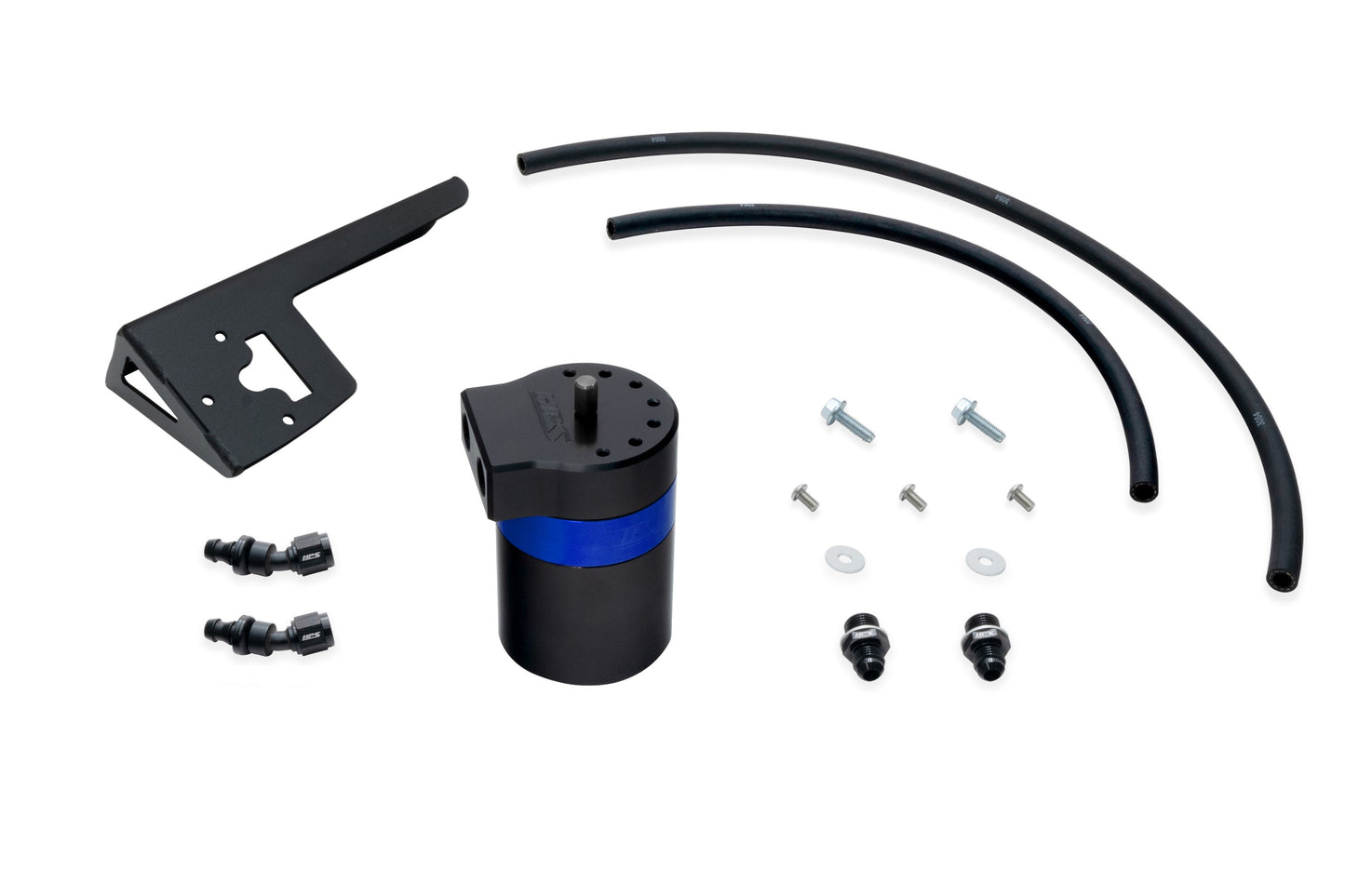 HPS Performance Billet Aluminum Oil Catch Can Kit, Blue, 860-018BL