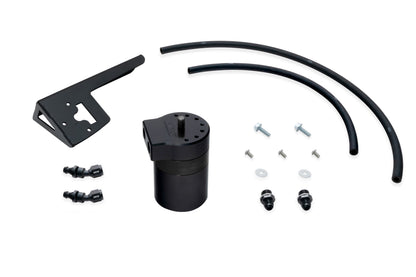 HPS Performance Billet Aluminum Oil Catch Can Kit, Black, 860-018WB